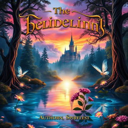 A captivating book cover design featuring an enchanting fantasy landscape