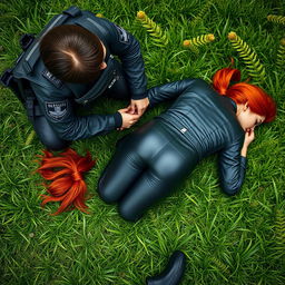 A highly detailed digital artwork in realism style, showcasing a scene from a police operation