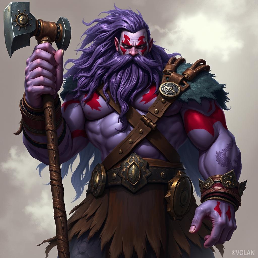 A towering Goliath man, showcasing his impressive stature and strength