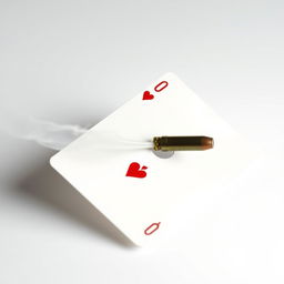 A close-up of a playing card, specifically the ten of hearts, set against a plain white background