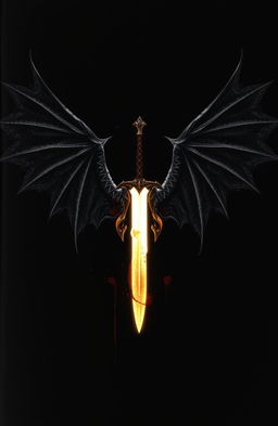 A book cover design featuring a stark black background with intense and dramatic blood spatter effects