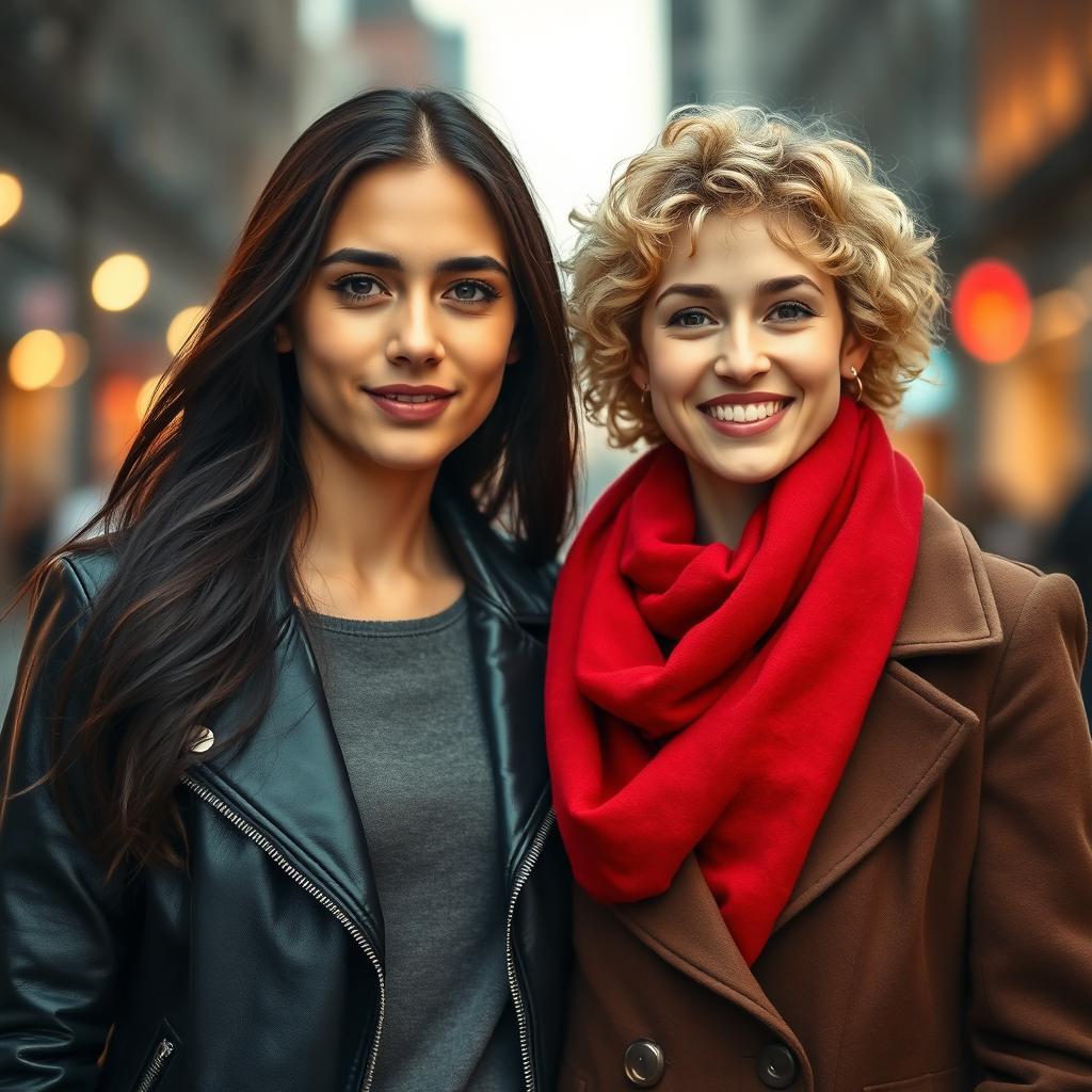 A beautifully composed image merging two individuals into one harmonious portrait
