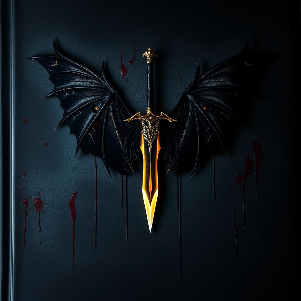 A book cover featuring a dramatic black background resembling an eerie wall, splattered with both fresh and faded blood, creating a haunting atmosphere