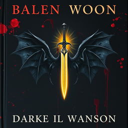 A book cover featuring a menacing black background, richly splattered with both fresh and faded blood, enhancing the sinister atmosphere