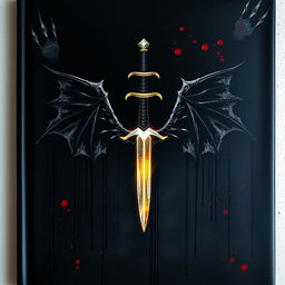 A book cover featuring a menacing black background, richly splattered with both fresh and faded blood, enhancing the sinister atmosphere