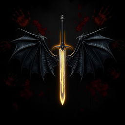 A striking image featuring a black background splattered with both fresh and faded blood, creating a chilling atmosphere