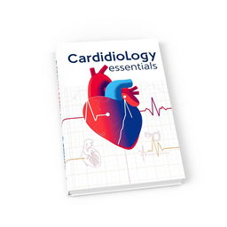 A visually striking book cover for a cardiology textbook