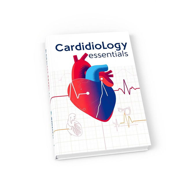 A visually striking book cover for a cardiology textbook