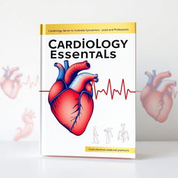 A visually striking book cover for a cardiology textbook