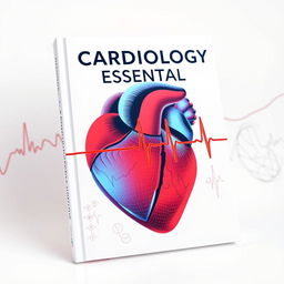 A visually striking book cover for a cardiology textbook