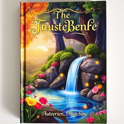 A captivating and imaginative book cover featuring a whimsical landscape with vibrant colors