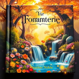 A captivating and imaginative book cover featuring a whimsical landscape with vibrant colors