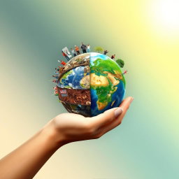 A captivating book cover featuring a hand gently holding the Earth