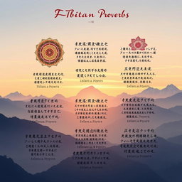 A beautifully illustrated collection of Tibetan proverbs presented as artistic calligraphy