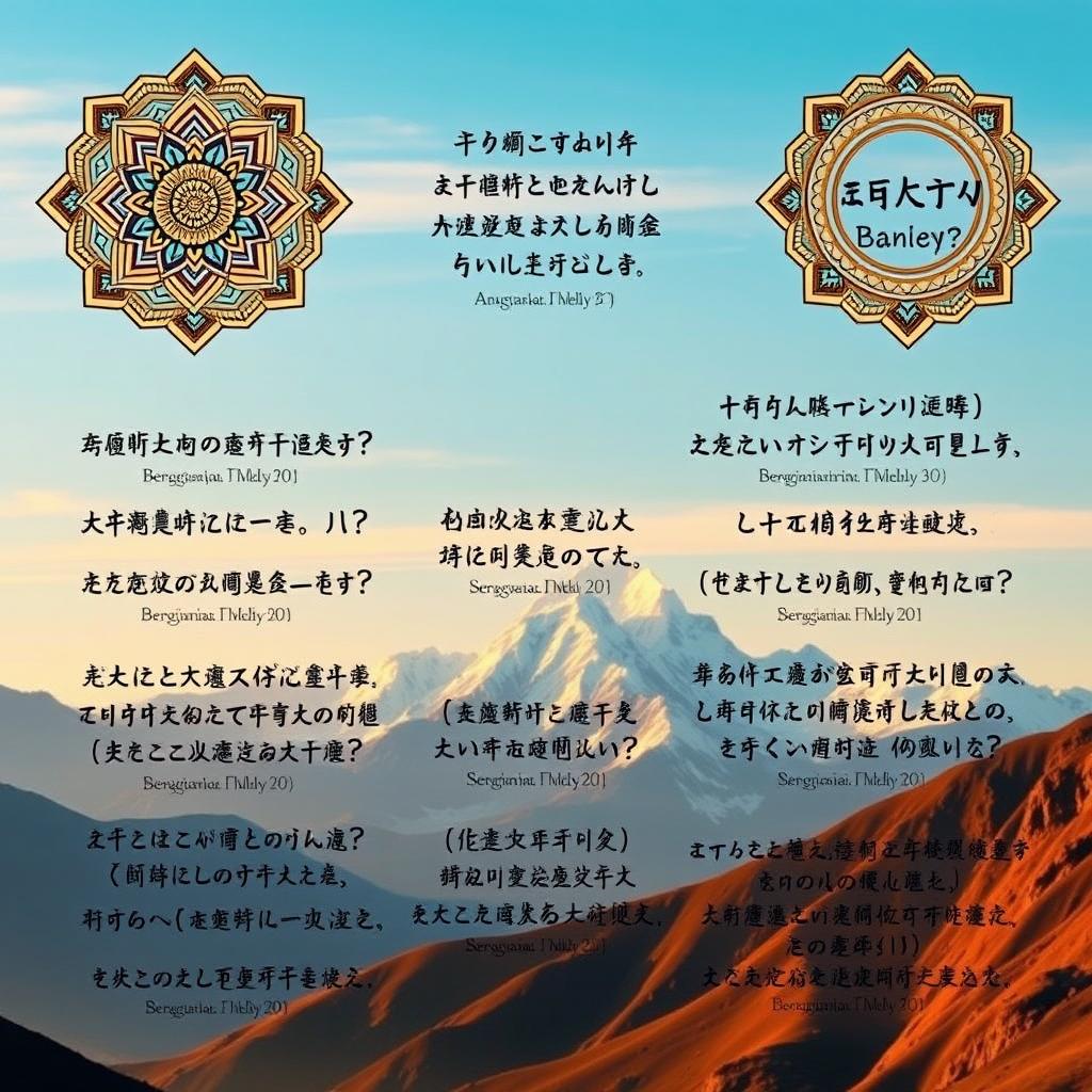 A beautifully illustrated collection of Tibetan proverbs presented as artistic calligraphy