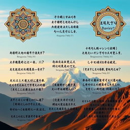 A beautifully illustrated collection of Tibetan proverbs presented as artistic calligraphy