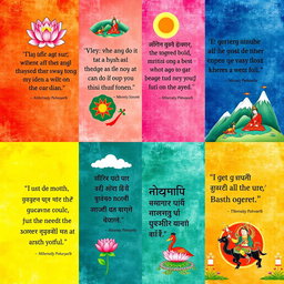 A visually striking collage of Tibetan proverbs artistically displayed on colorful background textures inspired by traditional Tibetan art