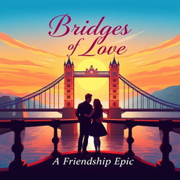 A captivating book cover design for 'Bridges of Love: A Friendship Epic'