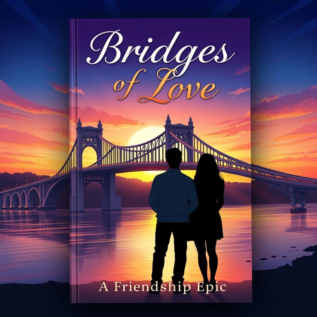A captivating book cover design for 'Bridges of Love: A Friendship Epic'