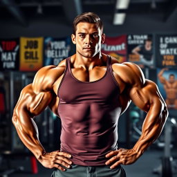 A muscular person standing confidently, showcasing their well-defined arms and strong physique