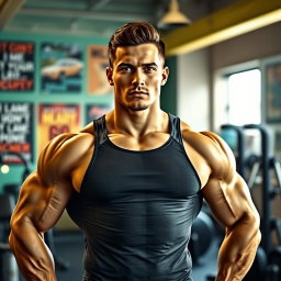 A muscular person standing confidently, showcasing their well-defined arms and strong physique