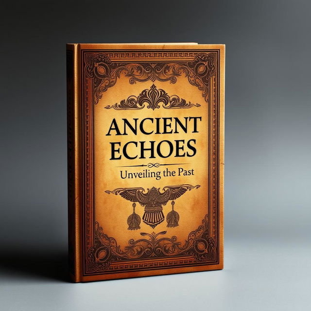 A book cover designed to evoke the feel of ancient history, featuring aged parchment or leather textures