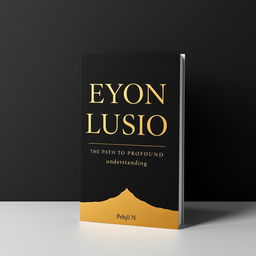 A minimalist book cover design using just two contrasting colors, such as black and gold