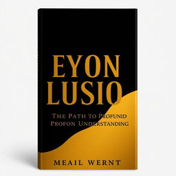 A minimalist book cover design using just two contrasting colors, such as black and gold