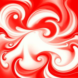 An abstract image composed purely of two colors, such as vibrant red and soft white, forming a harmonious and visually captivating composition