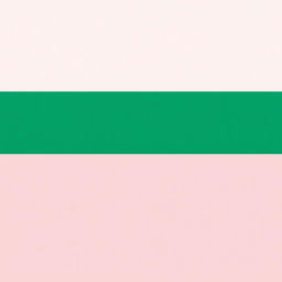 A minimalist abstract artwork featuring two horizontal color bands, one in a rich emerald green and the other in a soft pastel pink