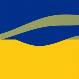 An abstract artwork consisting solely of two horizontal color bands, one in deep blue and the other in bright yellow