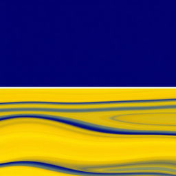 An abstract artwork consisting solely of two horizontal color bands, one in deep blue and the other in bright yellow