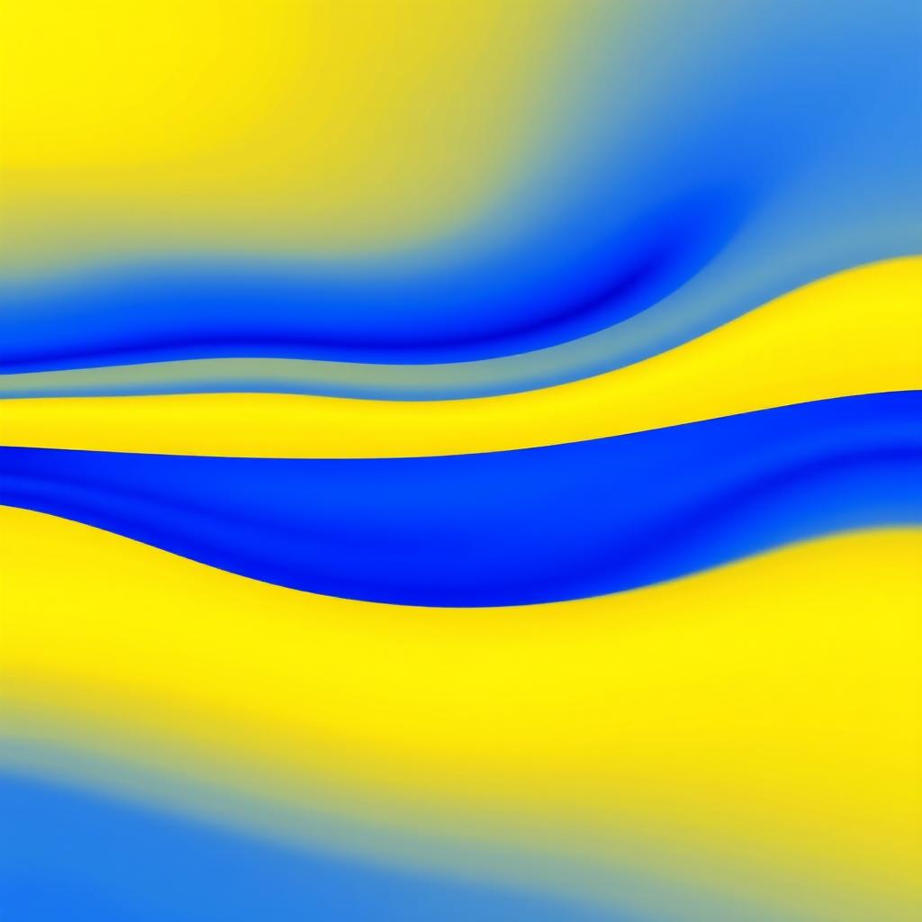 An abstract artwork consisting solely of two horizontal color bands, one in deep blue and the other in bright yellow