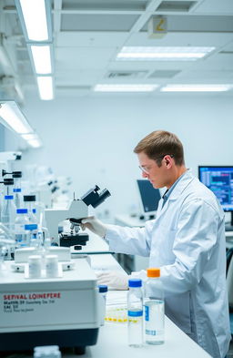 A medical laboratory technician working diligently in a modern laboratory