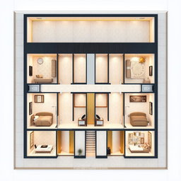 A single floor architectural plan for a residential tower building on a 1500 square meter plot