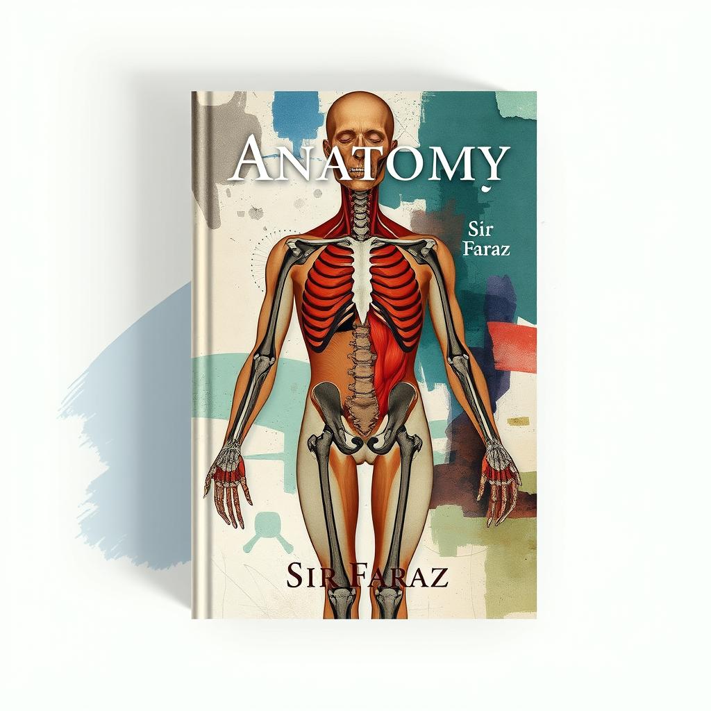 A captivating book cover design for the title "Anatomy" by Sir Faraz, published in 2025
