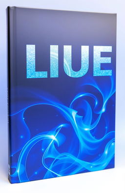 A visually striking blue book cover, featuring an abstract design with swirling shapes and textures that evoke a sense of mystery and intrigue