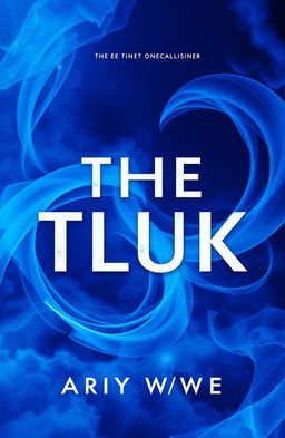 A visually striking blue book cover, featuring an abstract design with swirling shapes and textures that evoke a sense of mystery and intrigue