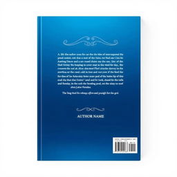 A captivating blue back cover for a book, designed to complement the front cover