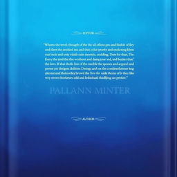 A captivating blue back cover for a book, designed to complement the front cover