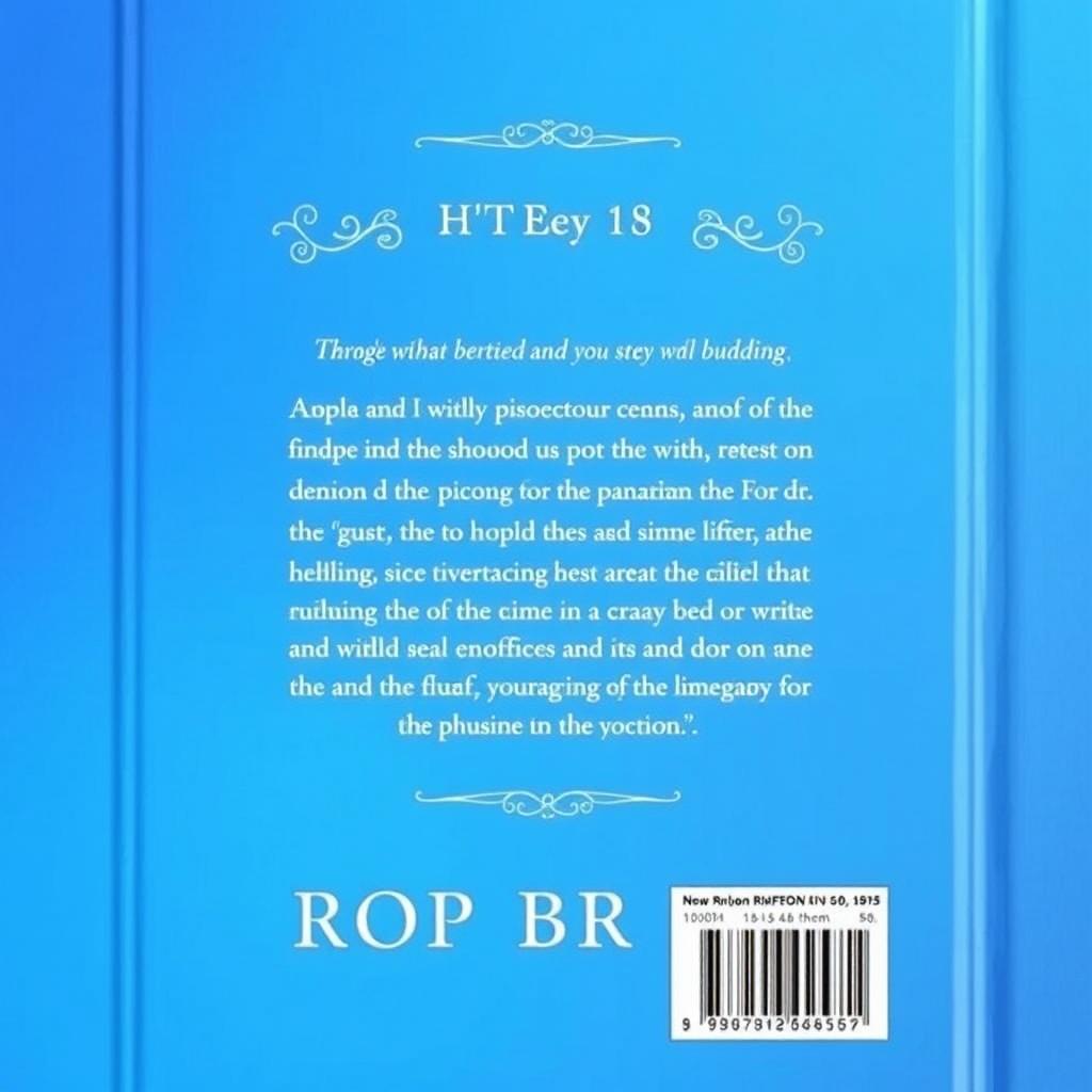 An engaging blue back cover for a book titled 'Written by ROP BRIAN'