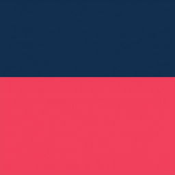 A simple and striking abstract composition featuring two horizontal color bands—one in deep navy blue and the other in bright coral pink