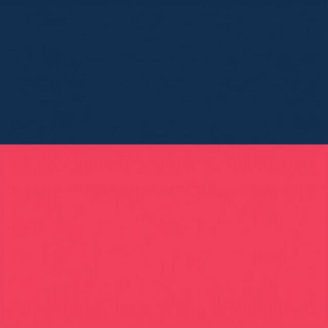 A simple and striking abstract composition featuring two horizontal color bands—one in deep navy blue and the other in bright coral pink