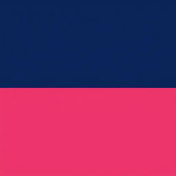 A simple and striking abstract composition featuring two horizontal color bands—one in deep navy blue and the other in bright coral pink