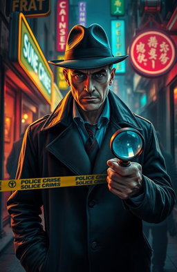 A smart detective solving crimes in a bustling city