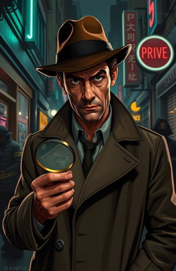 A smart detective solving crimes in a bustling city