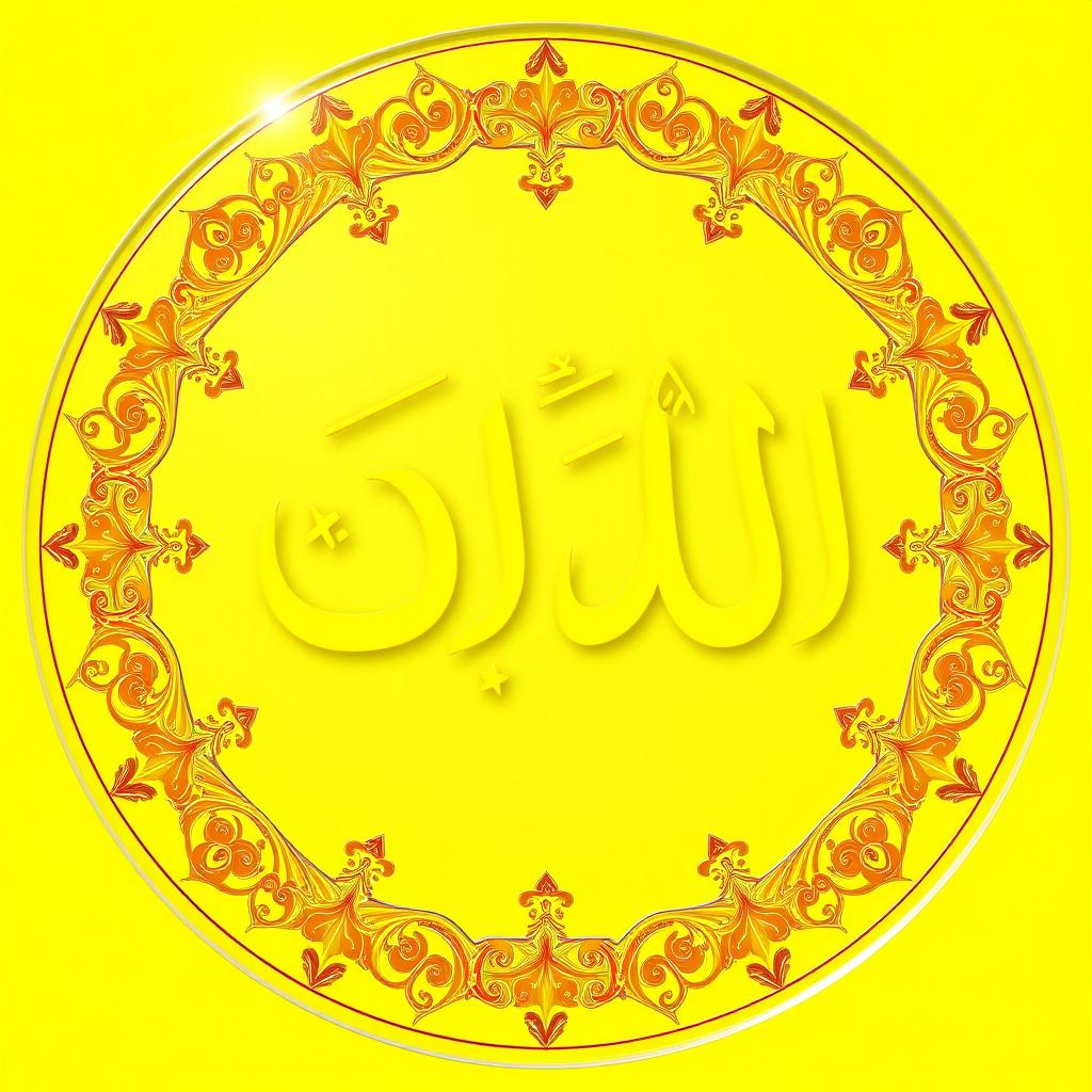A circular image featuring the words 'روح وريحان' in a beautiful golden-yellow hue reminiscent of sunlight or a vibrant fluorescent green