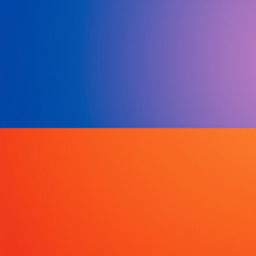 A visually striking abstract image consisting solely of two horizontal color bands: one in vibrant royal blue and the other in a rich sunset orange