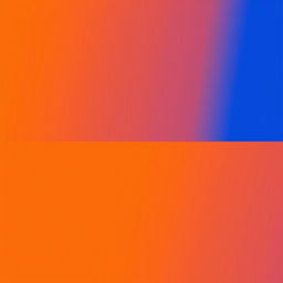 A visually striking abstract image consisting solely of two horizontal color bands: one in vibrant royal blue and the other in a rich sunset orange