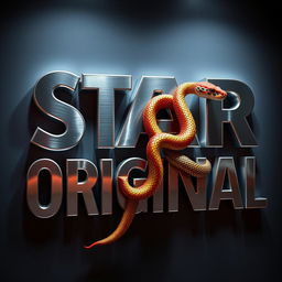 A striking three-dimensional design featuring the words 'STAR ORIGINAL' made from aluminum, showcasing a sleek metallic texture